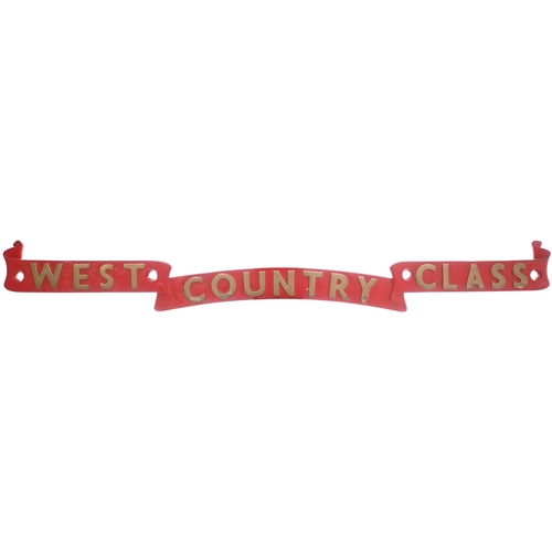 52 - A locomotive nameplate, WATERSMEET, together with its matching WEST COUNTRY CLASS scroll, from the B... 