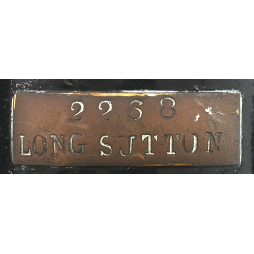 60 - An M&GN three aspect handlamp with a brass plate, 2268, LONG SUTTON, from the Spalding to Sutton Bri... 
