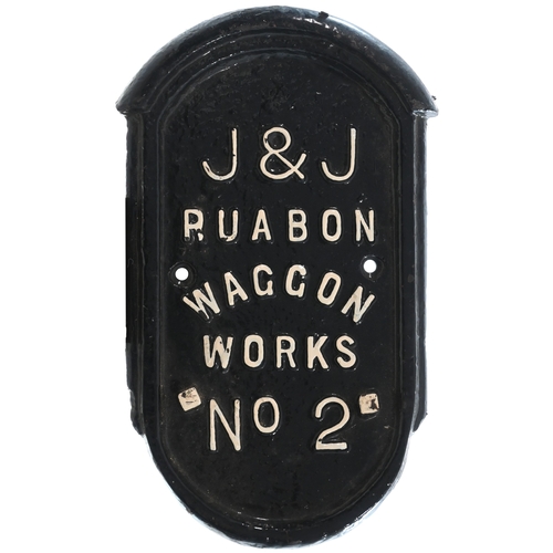J&J RUABON WAGGON WORKS NO 2 plate 10½"x 6". (C3) (Dispatch by P&P Agent/Collect from Banbury Depot)