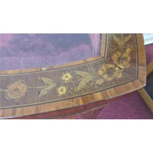 4 - A 19thC Heart Shaped Mahogany Marquetry inlaid collectors cabinet/table