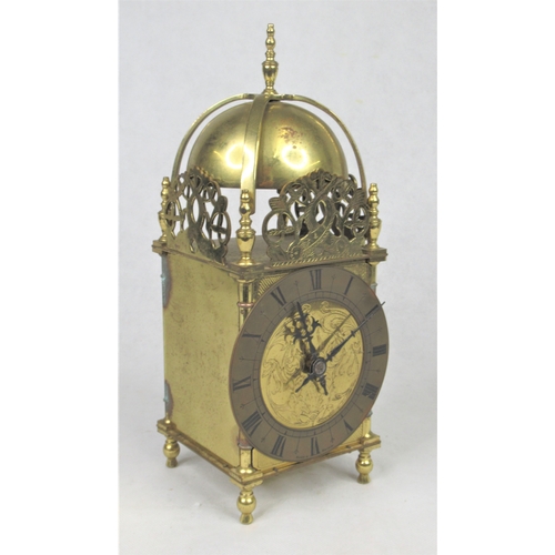 16 - A Brass Lantern Clock, French