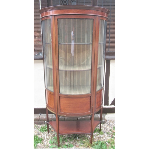 1 - An Edwardian Mahogany Bow Fronted Display Cabinet, approx. 183cm.