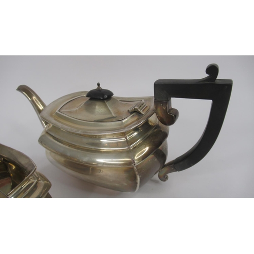 20 - A Three Piece Silver Tea Set, hallmarked Birmingham 1931 by Henry Clifford Davis. Comprising teapot,... 