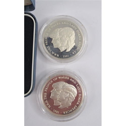 4 - 1981 Royal Mint Royal Wedding Sterling .925 Silver Proof Crown x 2. Total weight approx. 56.