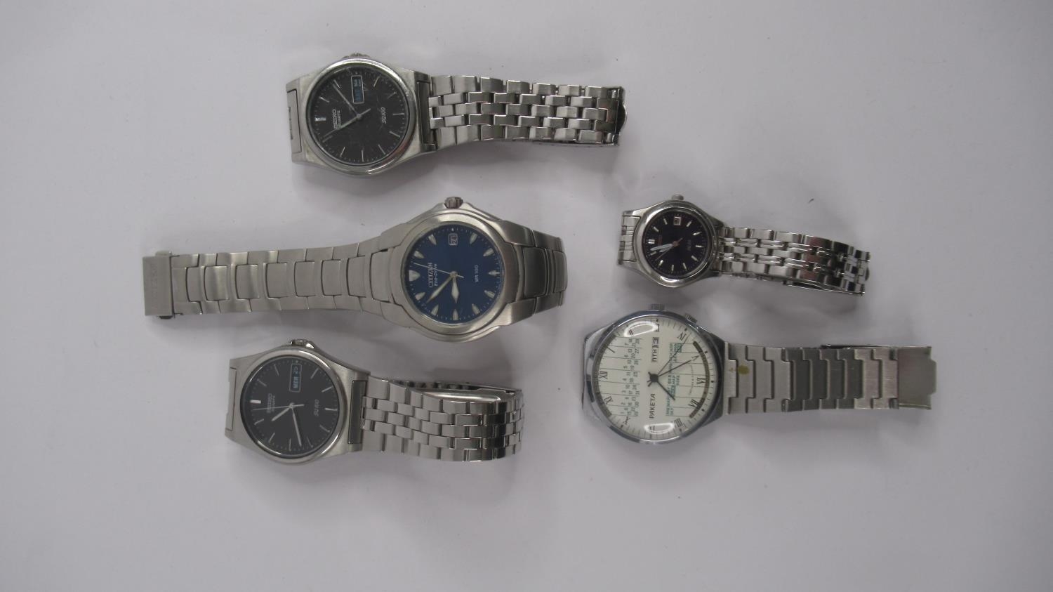 Five Watches; 3 x Seiko, Paketa & Citizen.