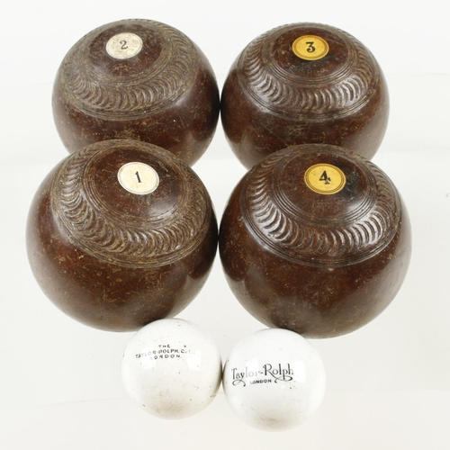 128 - A set of 4 bowls with two jacks G