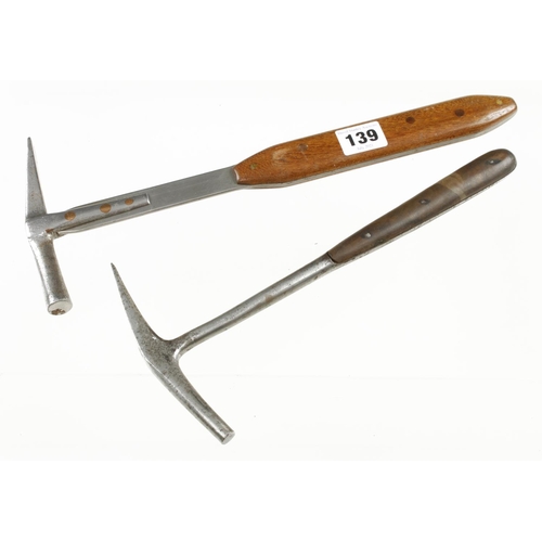 139 - Two saddler's hammers with scaled handles G+