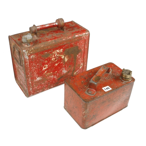 140 - Two vintage petrol cans by ESSO one marked 18 Pints G