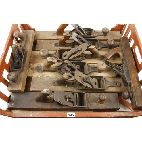 145 - 12 STANLEY wood bottom planes for refurb G-