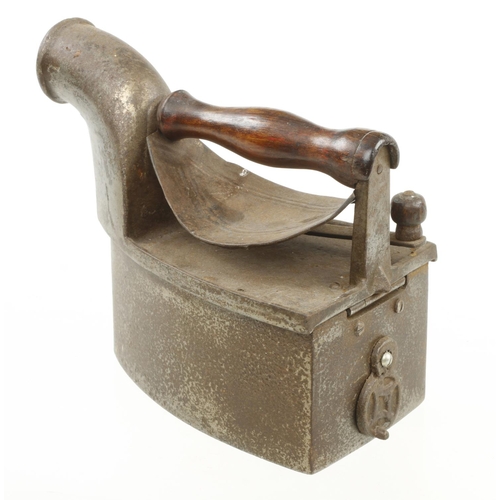 147 - A most unusual smoothing iron for use with hot coals G