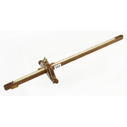 153 - An early panel gauge made with 5 different woods and inlaid with a 20