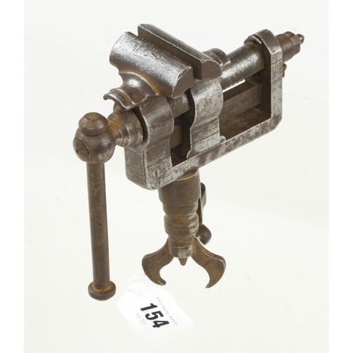 154 - An early clockmaker's adjustable vice with 2