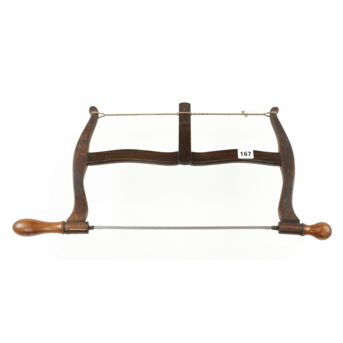 167 - A decorative beech bowsaw with boxwood handles G