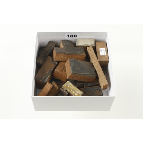 180 - A rare set of 21 copper on wood print blocks mainly of STANLEY planes and tools G++