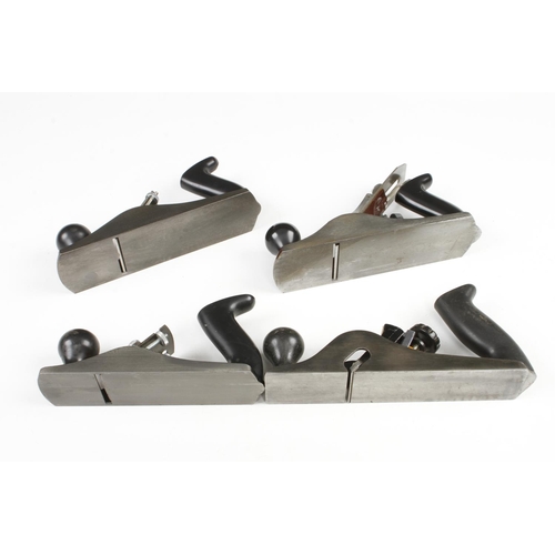 219 - Four STANLEY planes ie. HANDYMAN No 4, rebate No 12-100 and an SB3 and SB4 G++