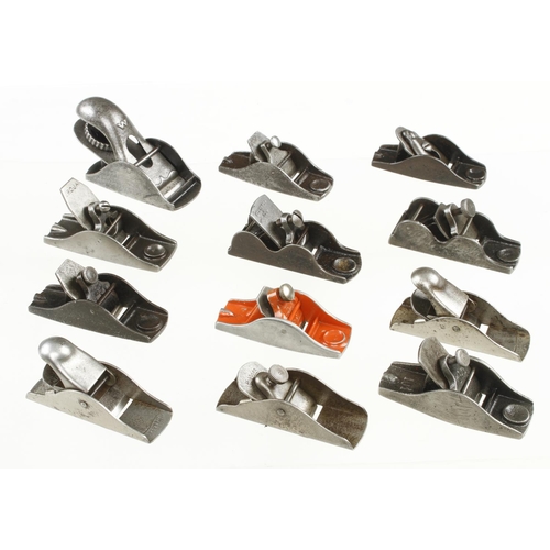 698 - 12 small steel thumb planes by various makers G+