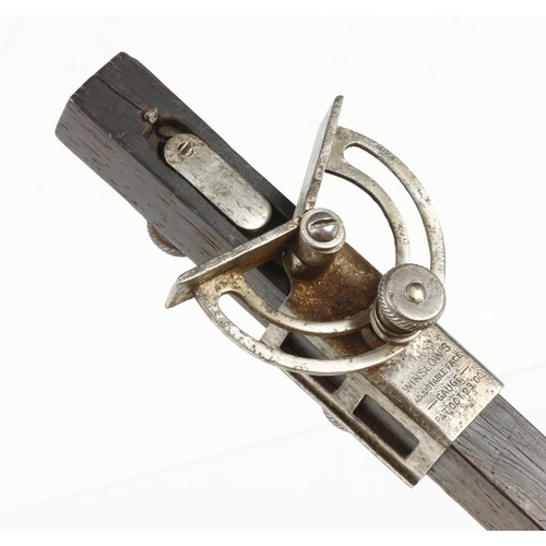 852 - An unusual WINSLOW'S Patent Adjustable Face Gauge (crack to rosewood stem) G