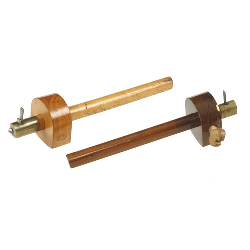 854 - A little used boxwood slitting gauge by MARPLES and another in rosewood by WARD G++