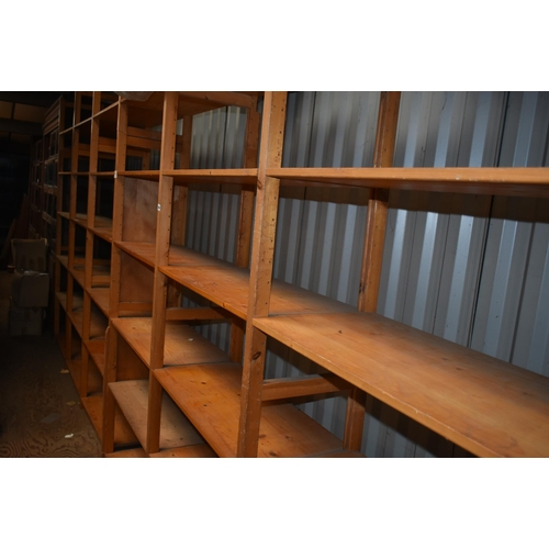 204 - A six bay run of REMPLOY Lundia shelves 16' x 14'                                                   ... 