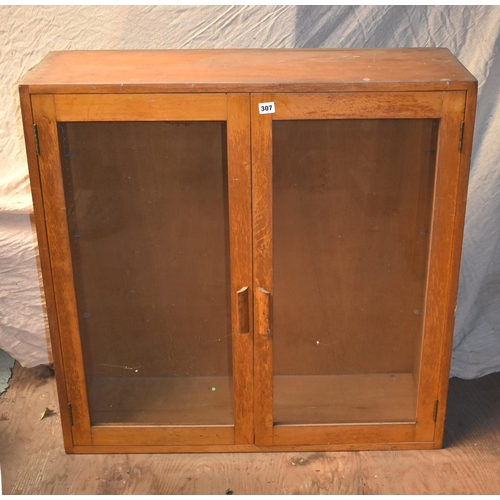 307 - A vintage glass display cabinet 36