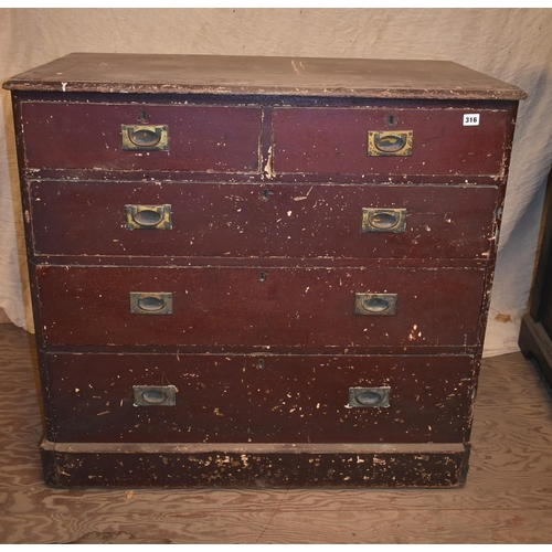 316 - A pine chest of drawers                                           


Subject to VAT