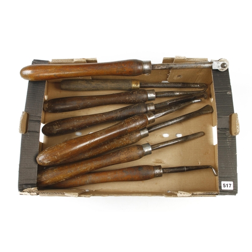 517 - Eight large turning/burnishing tools G