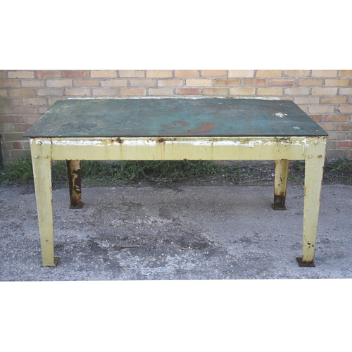 60 - A heavy duty metal table/bench 62