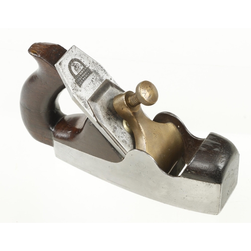 624 - A d/t steel coffin smoother by SPIERS with rosewood infill and cracked open handle o/w G+