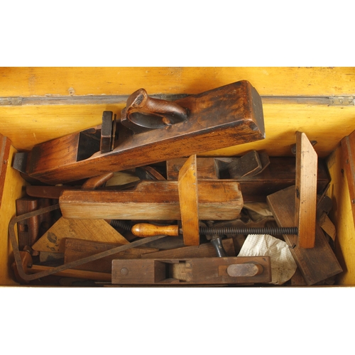 633 - A pine tool chest with wood planes G