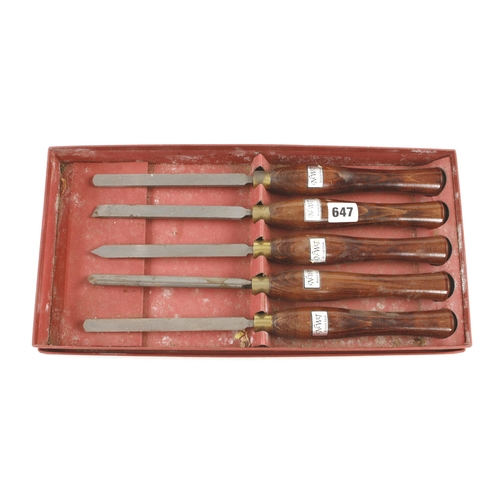 647 - A set of 5 turning tools marked N.W.T. G++