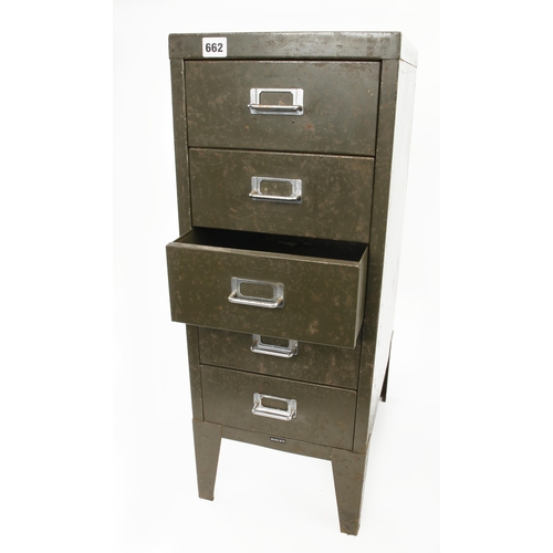 662 - A 5 drawer metal cabinet by BISLEY and a 6 drawer cabinet by VETERAN G