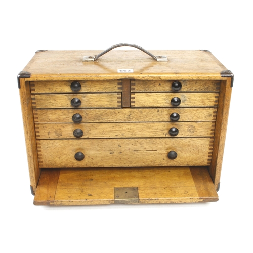 663 - An engineer's 7 drawer lockable tools chest G+