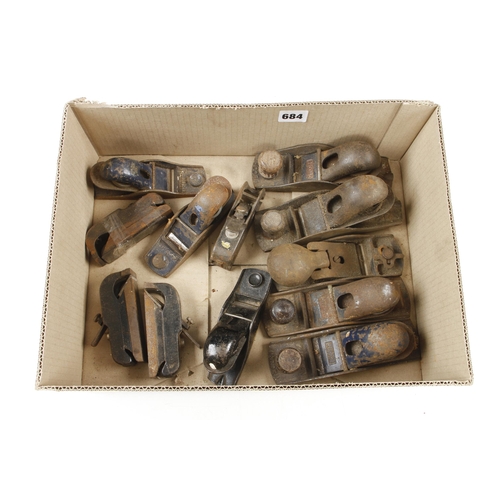 684 - 12 metal block planes for restoration G-