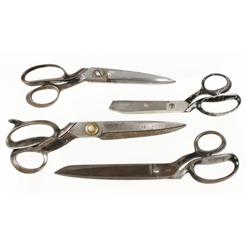 688 - Four tailor's steel shears G+