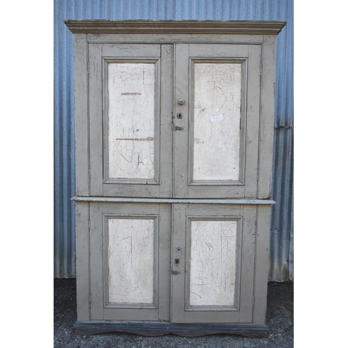 76 - A double door pine tool cupboard 87