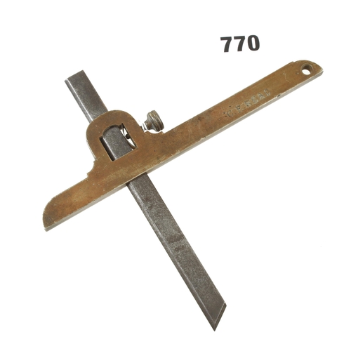 770 - A coachbuilder's brass and steel square similar to a Holtzapffel but unnamed G++