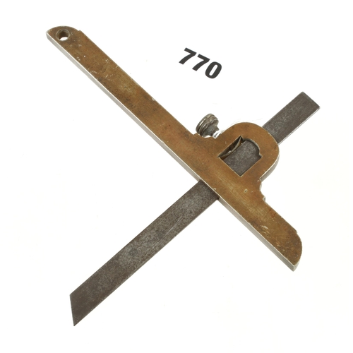 770 - A coachbuilder's brass and steel square similar to a Holtzapffel but unnamed G++