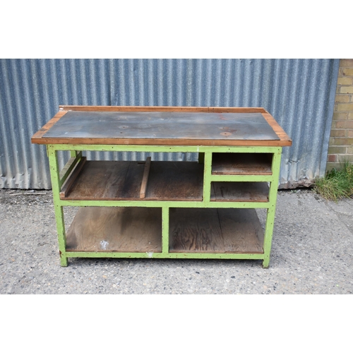 81 - A steel framed workbench 54