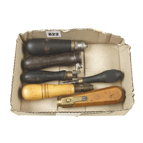 822 - Two boxwood tool handles by MARSDEN and PRESTON and 4 others G+