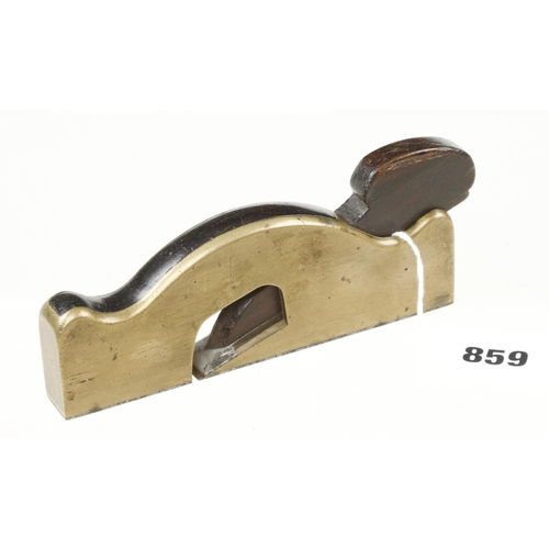 859 - A steel soled brass rebate plane 6