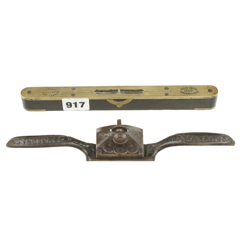 917 - A decorative spokeshave and a 9