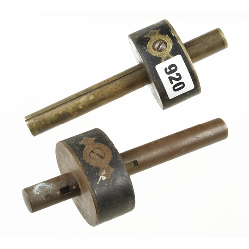 920 - Two brass stemmed ebony mortice gauges G-