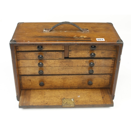 664 - An engineer's 7 drawer lockable tool chest by MOORE & WRIGHT G