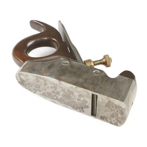 58 - A handled iron smoother by H SLATER with brass lever G+