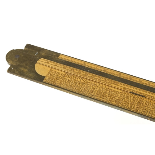 789 - A fine and little used 2' two fold fully brass bound Routledge engineer's slide rule by THOMAS BRADB... 