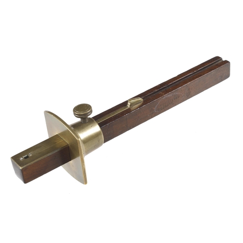 A fine quality brass stocked rosewood mortice gauge with Registered design mark G++
