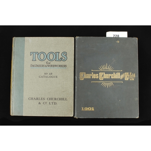 728 - Charles Churchill; 1901 Ill cat with prices, woodworking and engineering machinery 368pp and another... 