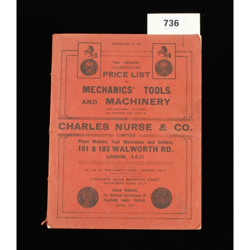 736 - Charles Nurse; Ill cat No 34 with prices 108pp G