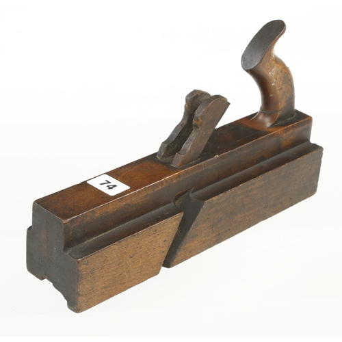 74 - A twin iron stick and rebate plane by HATHERSICH, crack to handle G