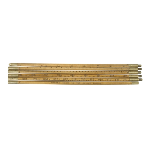 771 - A 5' six section boxwood and brass dipping rod by HUGHES Maker to the Excise London G++